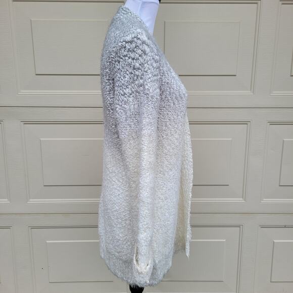 ruby moon Ombre Super Soft Open Cardigan Cream to Gray Metallic Gold Threads - Picture 4 of 10